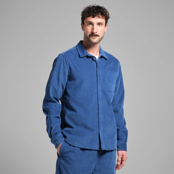 Shirt Varberg Corduroy True Blue from The Blind Spot