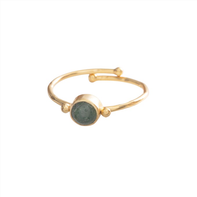 Faithful Aventurine Ring Goud from The Blind Spot