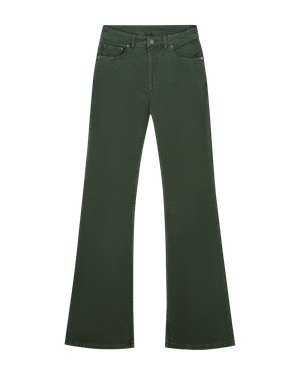 Kuyichi | Lisette Flare Corduroy Moss Green from The Blind Spot