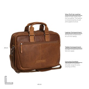 Leather Laptop Bag Cognac Seth - The Chesterfield Brand from The Chesterfield Brand