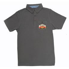Poloshirt Basic - Antraciet grijs - met DRIFTWOOD badge via The Driftwood Tales