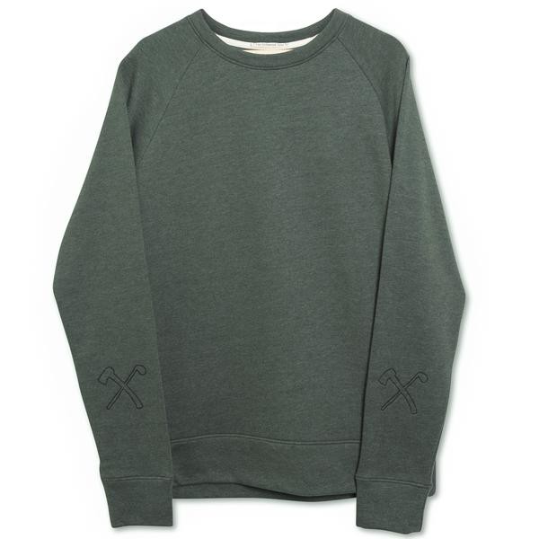 Sweatshirt - unisex - bio katoen - club&axe - legergroen from The Driftwood Tales