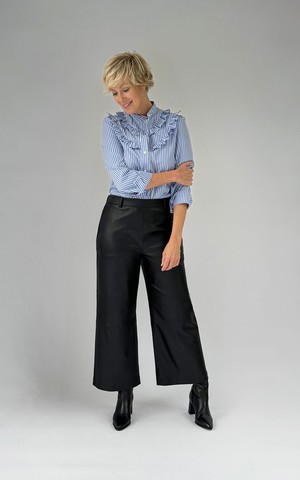 CHARLIE LEATHER WIDE LEG PANTS from The Make