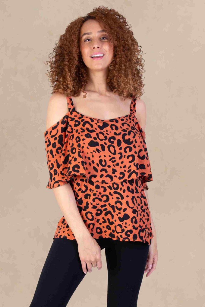 Cold Shoulder Nursing Top | Orange from Tilbea London