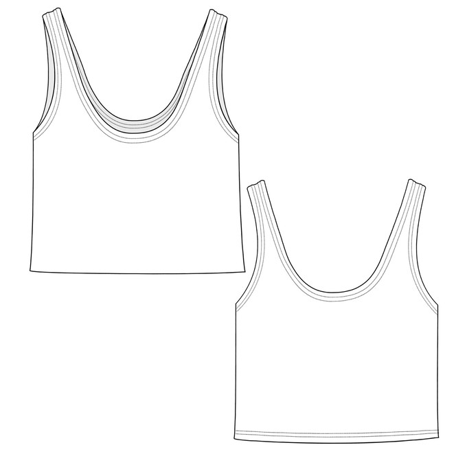 Doodle Organic Cotton Cropped Tank Top from TIZZ & TONIC