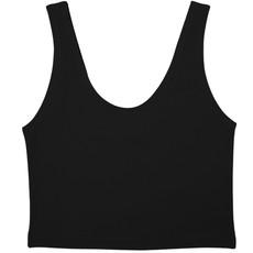 Jet Black Organic Cotton Cropped Tank Top via TIZZ & TONIC