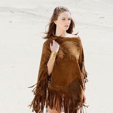 VIDA PONCHO - MID BROWN via Treasures-Design