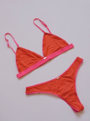 Orange Bamboo Triangle Bralette from Troo