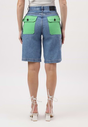 Re.Street Rebel | Bermudashorts mit hohem Bund in Mittelindigo from Un Denim