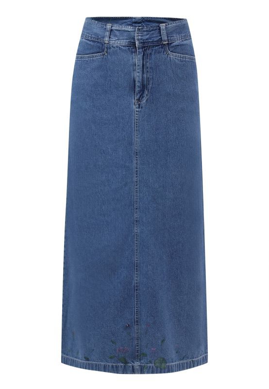 Re.Street Rebel | Maxi-Bleistiftrock in Mittelindigo from Un Denim