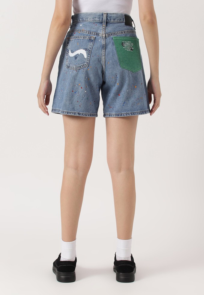 UnExcess Pledge | Gerade Shorts mit hoher Taille und mittlerem Indigoblau from Un Denim