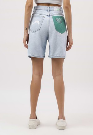 UnExcess Pledge | Bermudashorts mit hohem Bund in Hellindigoblau from Un Denim