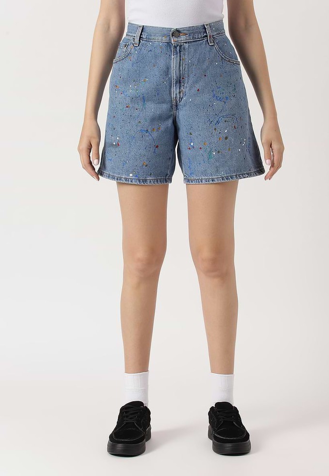 UnExcess Pledge | Gerade Shorts mit hohem Bund in Mittelindigo from Un Denim