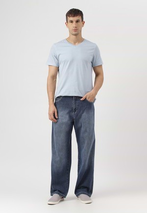 UnWaste Pledge | High Rise Baggy-Jeans in dunklem Indigoblau from Un Denim