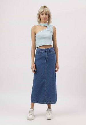 Re.Street Rebel | Maxi-Bleistiftrock in Mittelindigo from Un Denim