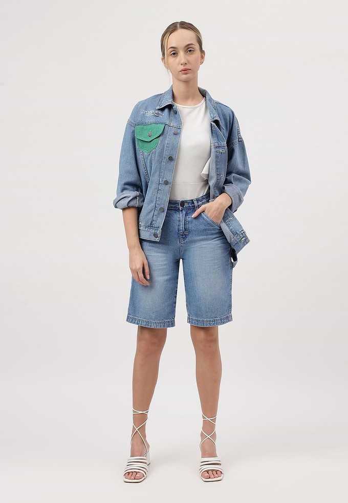 Re.Street Rebel | Bermudashorts mit hohem Bund in Mittelindigo from Un Denim