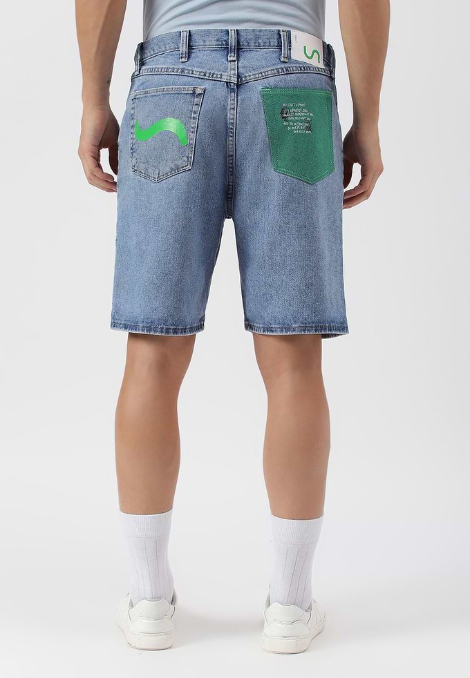 UnExcess Pledge | Bermudashorts mit hohem Bund in Hellindigoblau from Un Denim