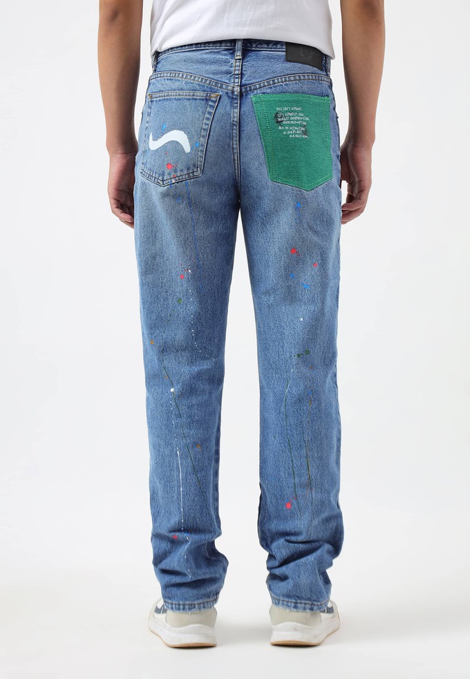 UnWaste Pledge | Bootcut-Jeans mit mittelhohem Bund in dunklem Indigoblau from Un Denim