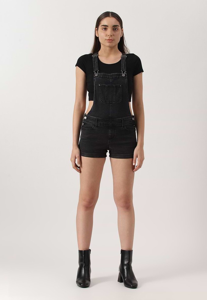 UnExcess Pledge | Black Short Dungarees from Un Denim