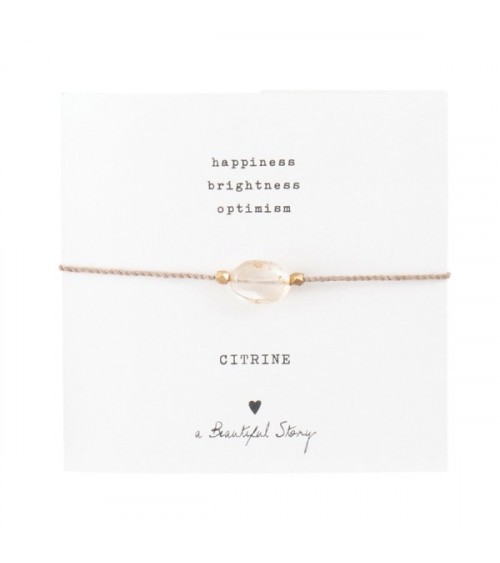 A Beautiful Story Gemstone Card Citrine Armband Goud from UP TO DO GOOD