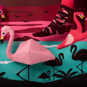 Many Mornings Pink Flamingo Sokken from UP TO DO GOOD