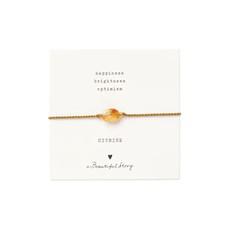 A Beautiful Story Gemstone Card Citrine Armband Goud via UP TO DO GOOD