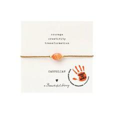 A Beautiful Story Gemstone Card Carnelian Armband Goud via UP TO DO GOOD