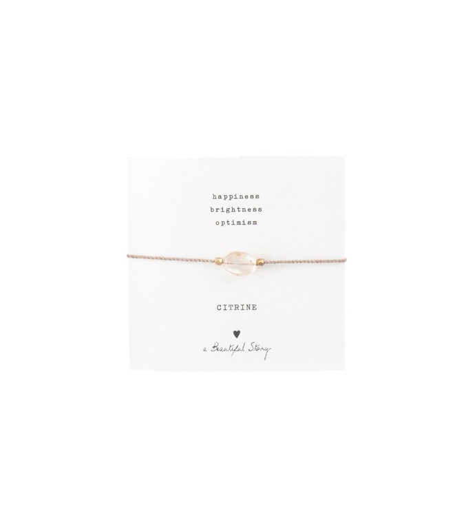 A Beautiful Story Gemstone Card Citrine Armband Goud from UP TO DO GOOD