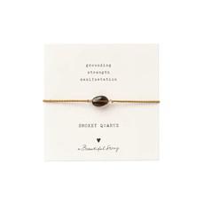 A Beautiful Story Gemstone Card Smokey Quartz Armband Goud via UP TO DO GOOD