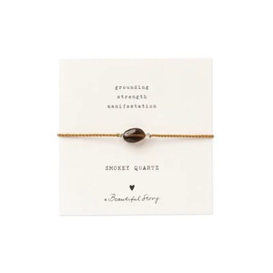 A Beautiful Story Gemstone Card Smokey Quartz Armband Goud from UP TO DO GOOD