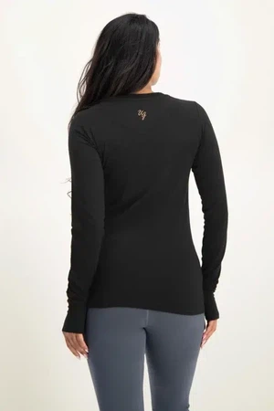 Karuna OM Yoga Longsleeve Shirt – Onyx Black from Urban Goddess