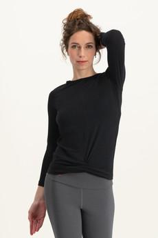 Zora Longsleeve Yoga-Top – Urban Black via Urban Goddess