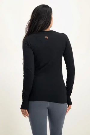 Karuna OM Yoga Langarmshirt – Onyx Black from Urban Goddess