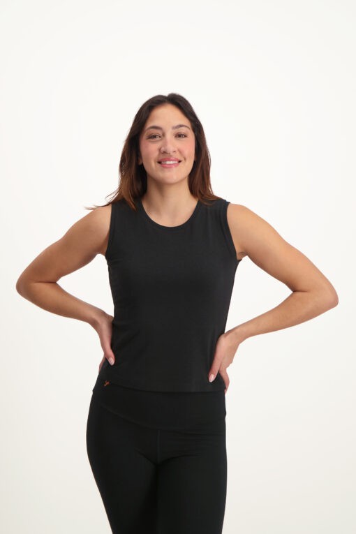 Karuna Balance Loose Fit Tank – Urban Black from Urban Goddess