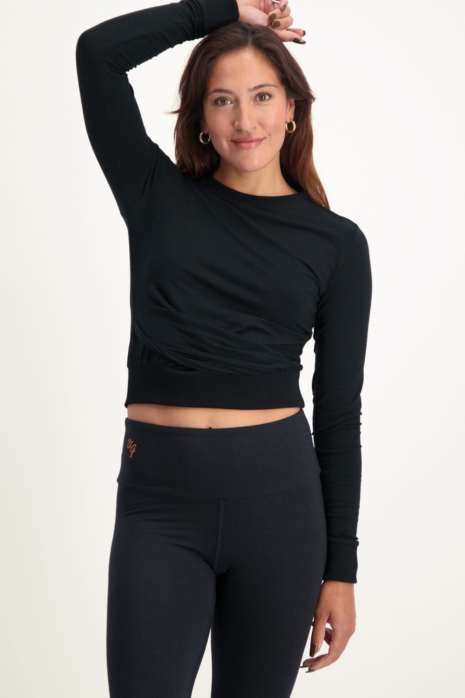 Lakshmi Longsleeve Crop Top – Urban Black from Urban Goddess