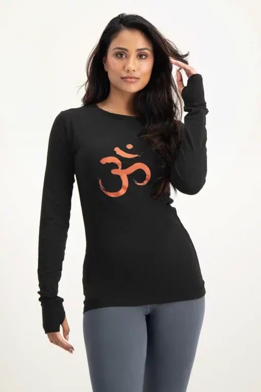 Karuna OM Yoga Longsleeve Shirt – Onyx Black from Urban Goddess