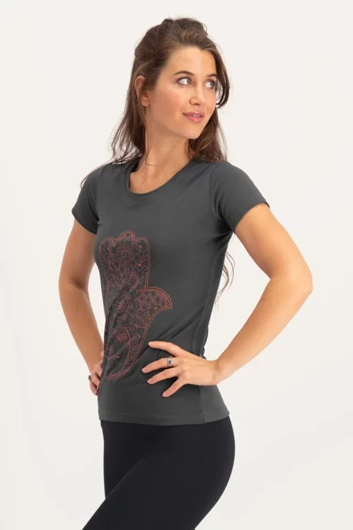 Hamsa Core Yoga-T-Shirt – Ash from Urban Goddess