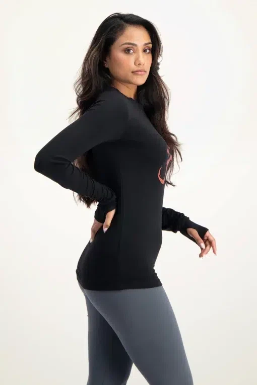 Karuna OM Yoga Langarmshirt – Onyx Black from Urban Goddess