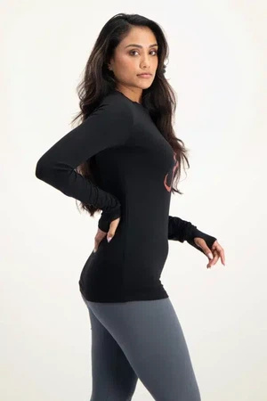 Karuna OM Yoga Langarmshirt – Onyx Black from Urban Goddess