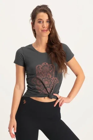 Hamsa Core Yoga-T-Shirt – Ash from Urban Goddess