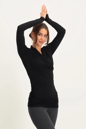 Good Karma Langarm-Yoga-Top – Onyx Black from Urban Goddess