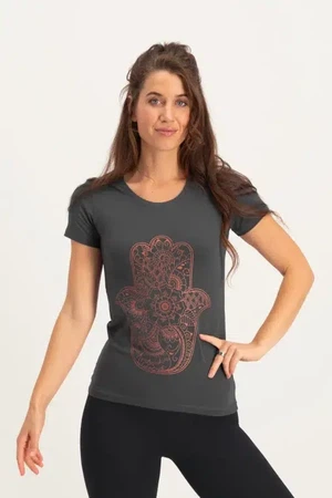 Hamsa Core Yoga-T-Shirt – Ash from Urban Goddess