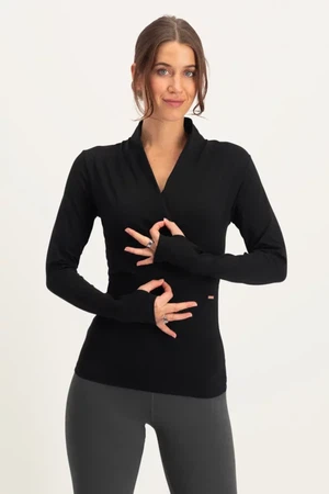 Ishtar Longsleeve Yoga Top – Onyx Black from Urban Goddess