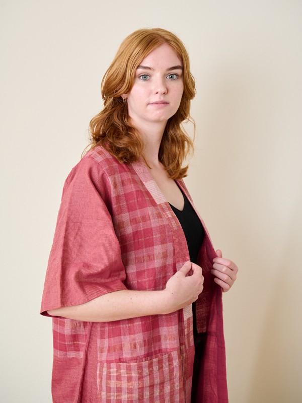 Pink Gamcha Kimono from Urban Medley