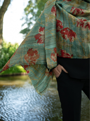 Tussar Silk Scarf Buti from Urban Medley