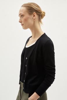 The Organic Cotton Lightweight Cardigan - Black via Urbankissed