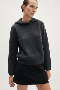 The Woolen Ribbed Hoodie - Ash Grey via Urbankissed