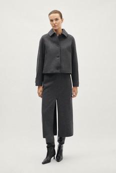 The Woolen Cropped Coat - Ash Grey via Urbankissed