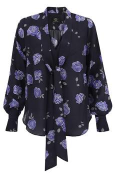 Silk Rose Blouse With a Sash via Urbankissed