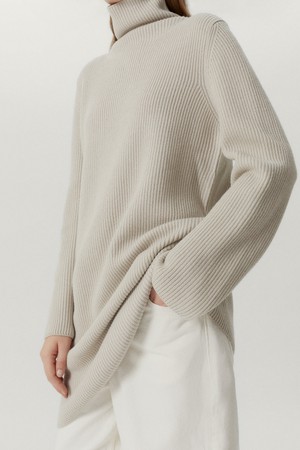 The Merino Wool Short Ribbed Dress - Pearl from Urbankissed